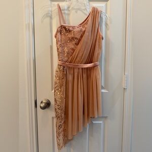 Weissman Dance Costume SA Small Adult Peach Blush Sequin Lyrical Contemporary